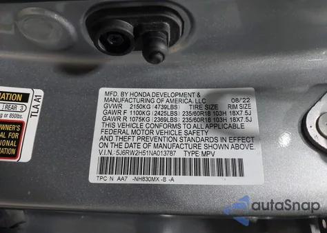 2022 Honda Cr-V Awd Ex z USA, uszkodzony, nr VIN 5J6RW2H51NA013787